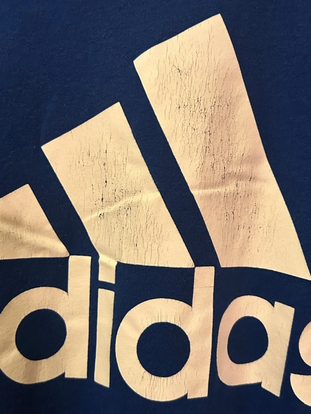 adidas Blue Tee with White Logo Graphic Mens XL